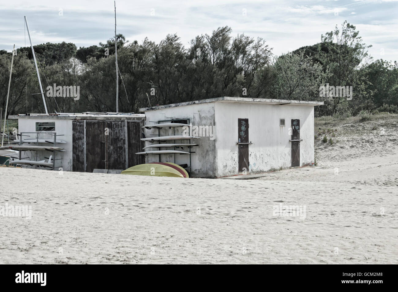 alten Strandhäuser Stockfoto