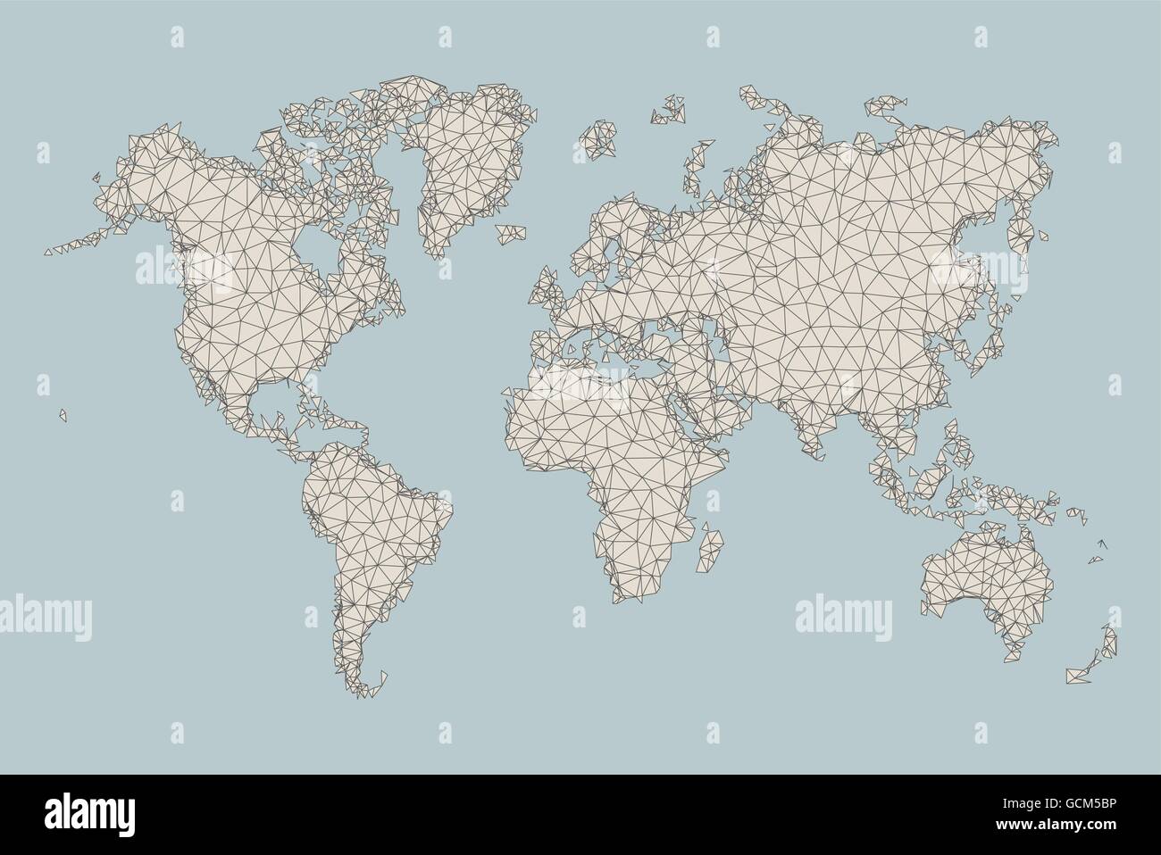 Welt Kartenhintergrund polygonale Stil. Moderne Elemente der Info-Grafiken. Stock Vektor