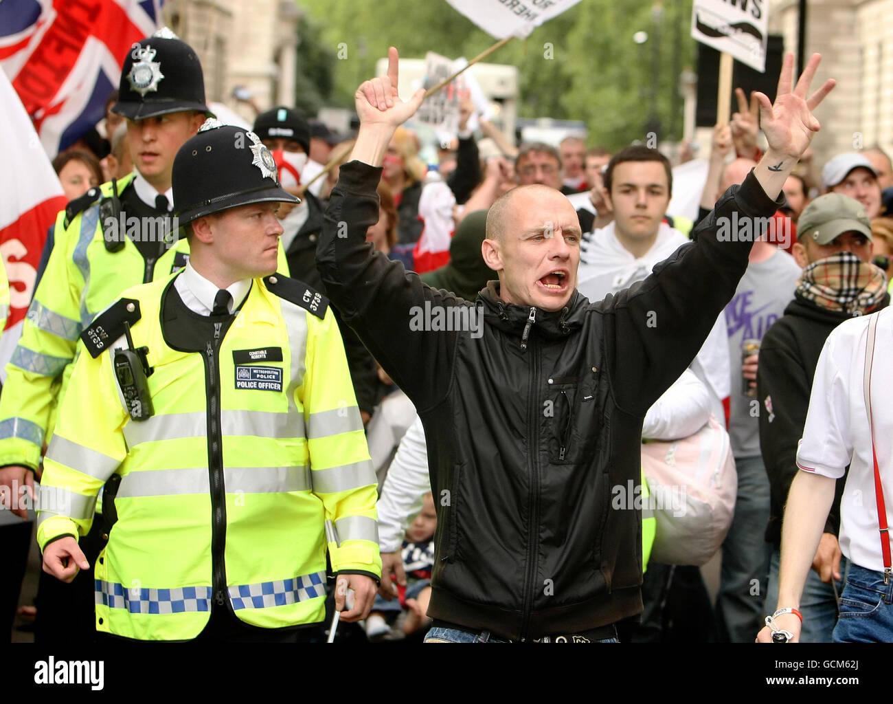 Englische nationalistische Allianz protest Stockfoto