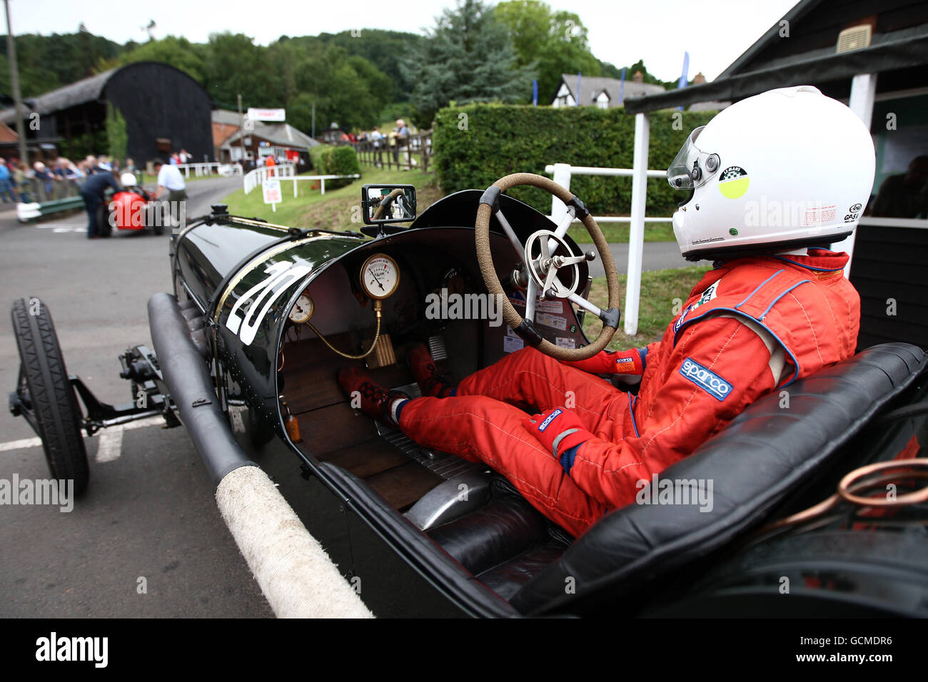 Nichola Pellett bei der Sumbeam TT 1914 während des Shelsley Walsh Hill Climb, Worcestershire. Stockfoto