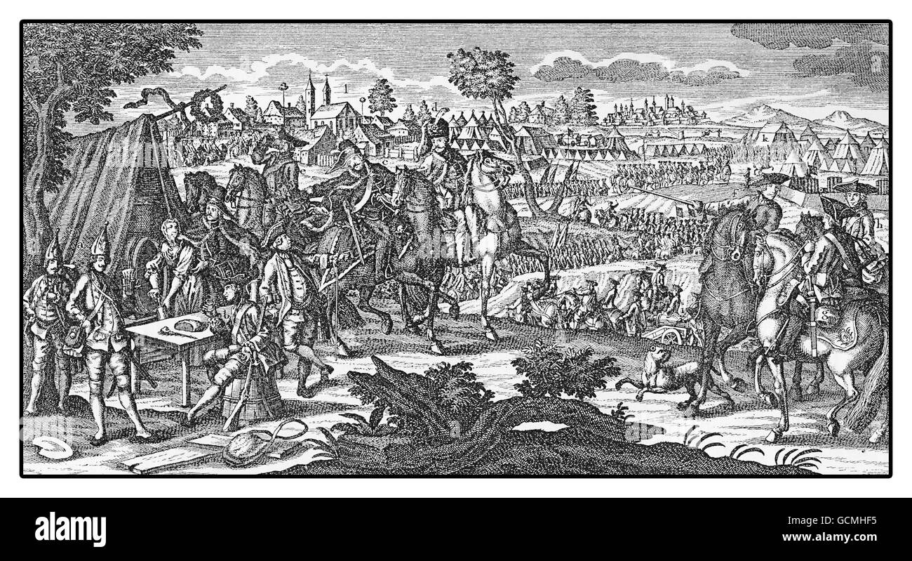 Preußische Armee-Camp während des Siebenjährigen Krieges (1756 – 1763) Stockfoto