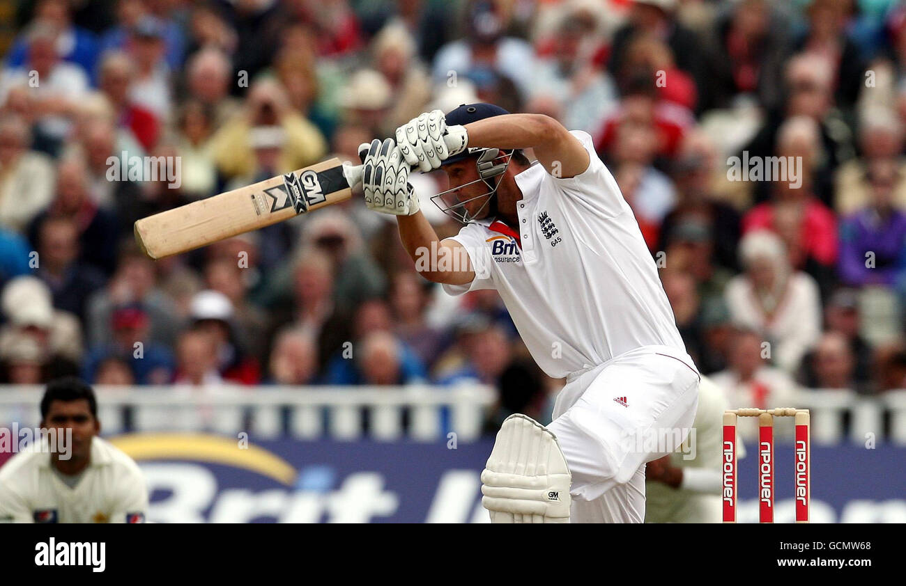 Der englische Jonathan Trott in Aktion während des npower Second Test in Edgbaston, Birmingham. Stockfoto