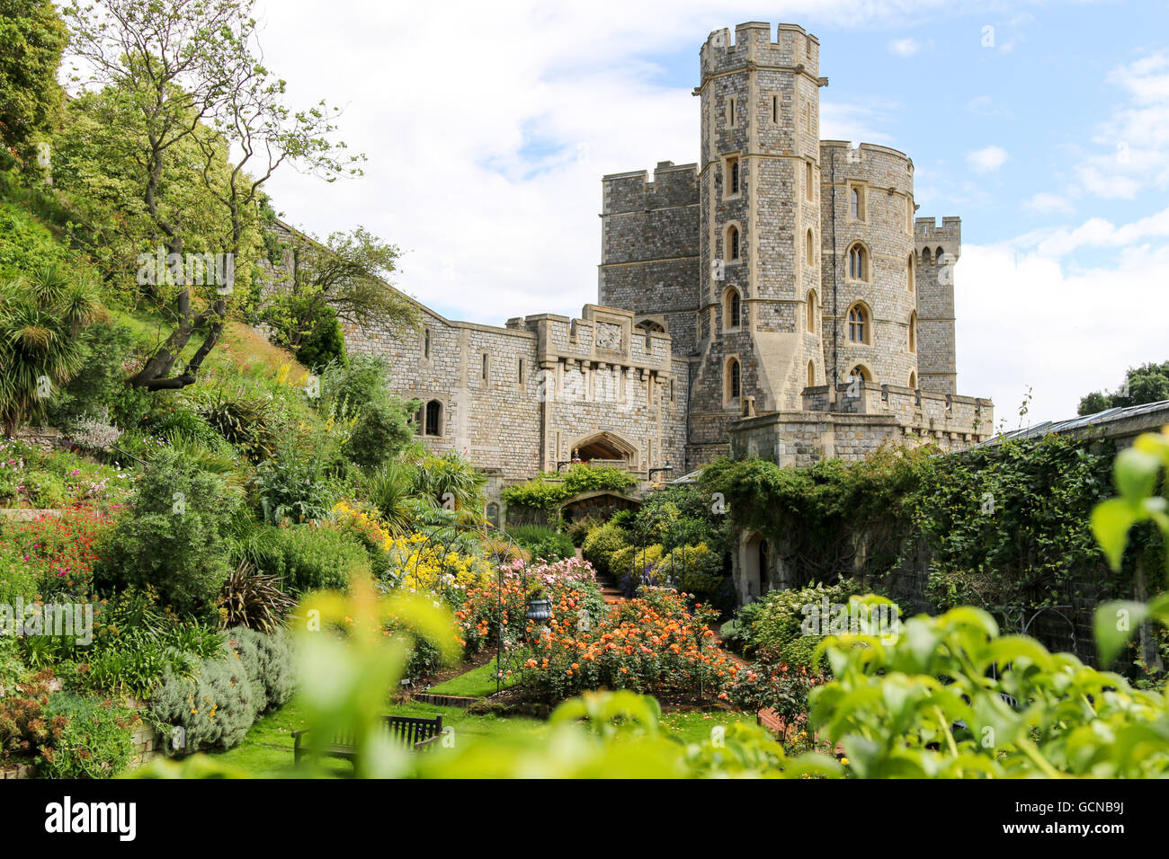 Windsor Castle & Garten Stockfoto