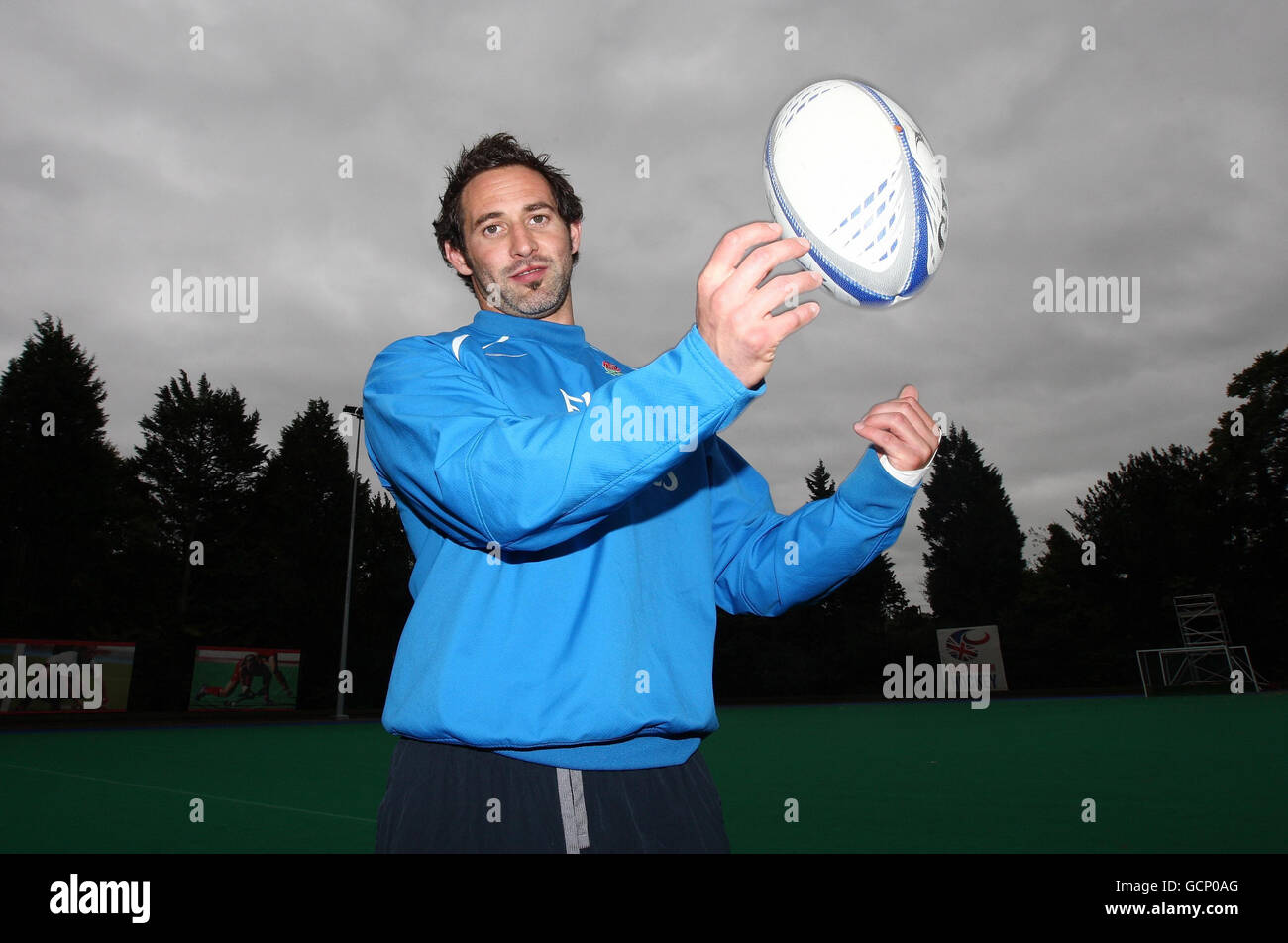 Rugby-Spieler Ben Gollings während des Medientages im Bisham Abbey National Sports Centre, Marlow. Stockfoto