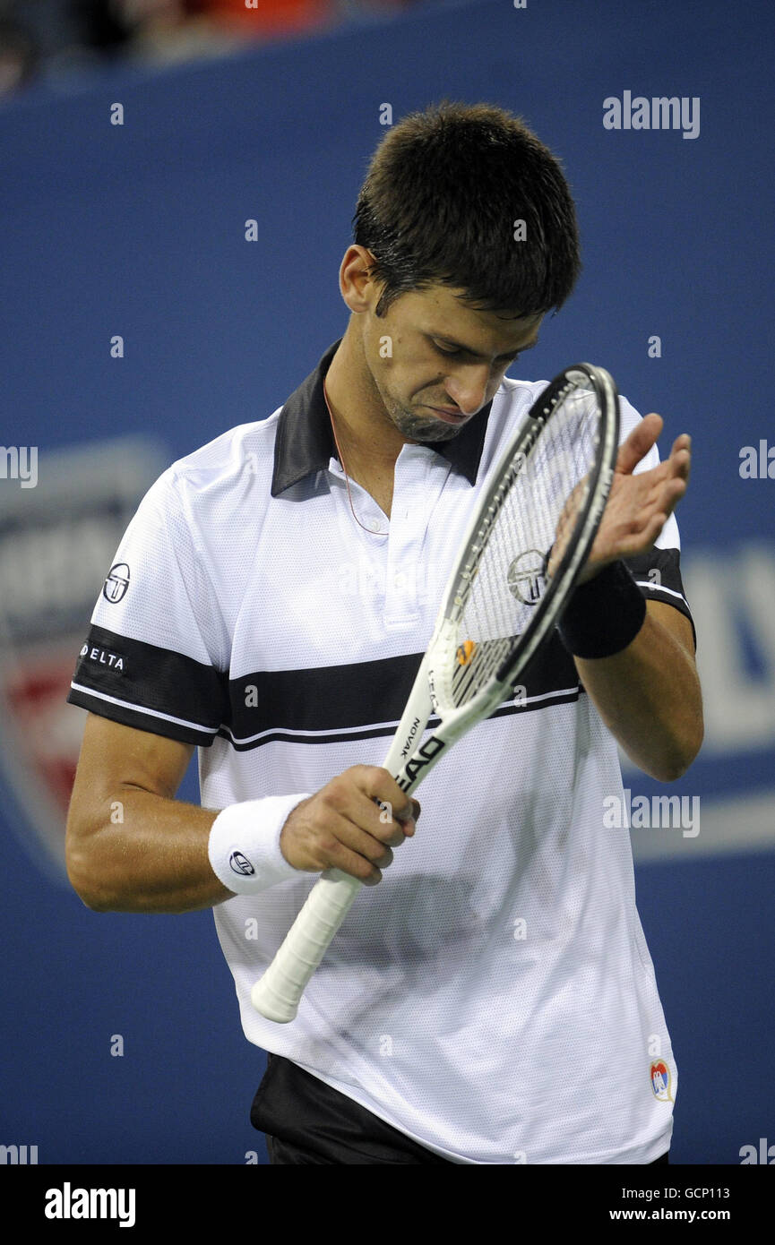 Serbiens Novak Djokovic am 15. Tag der US Open in Flushing Meadows, New York, USA. Stockfoto