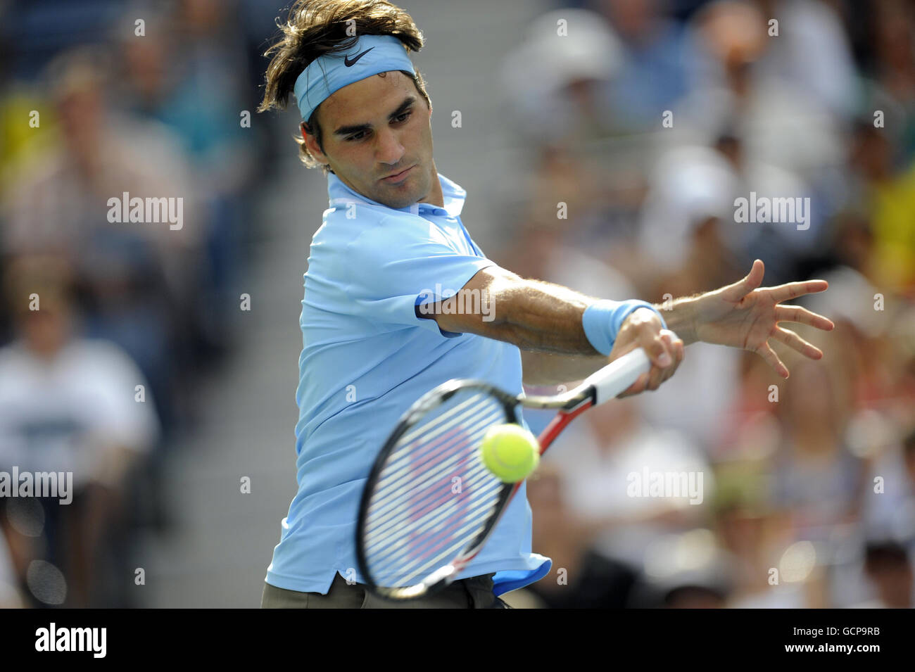 Der Schweizer Roger Federer am sechsten Tag der US Open in Flushing Meadows, New York, USA. Stockfoto