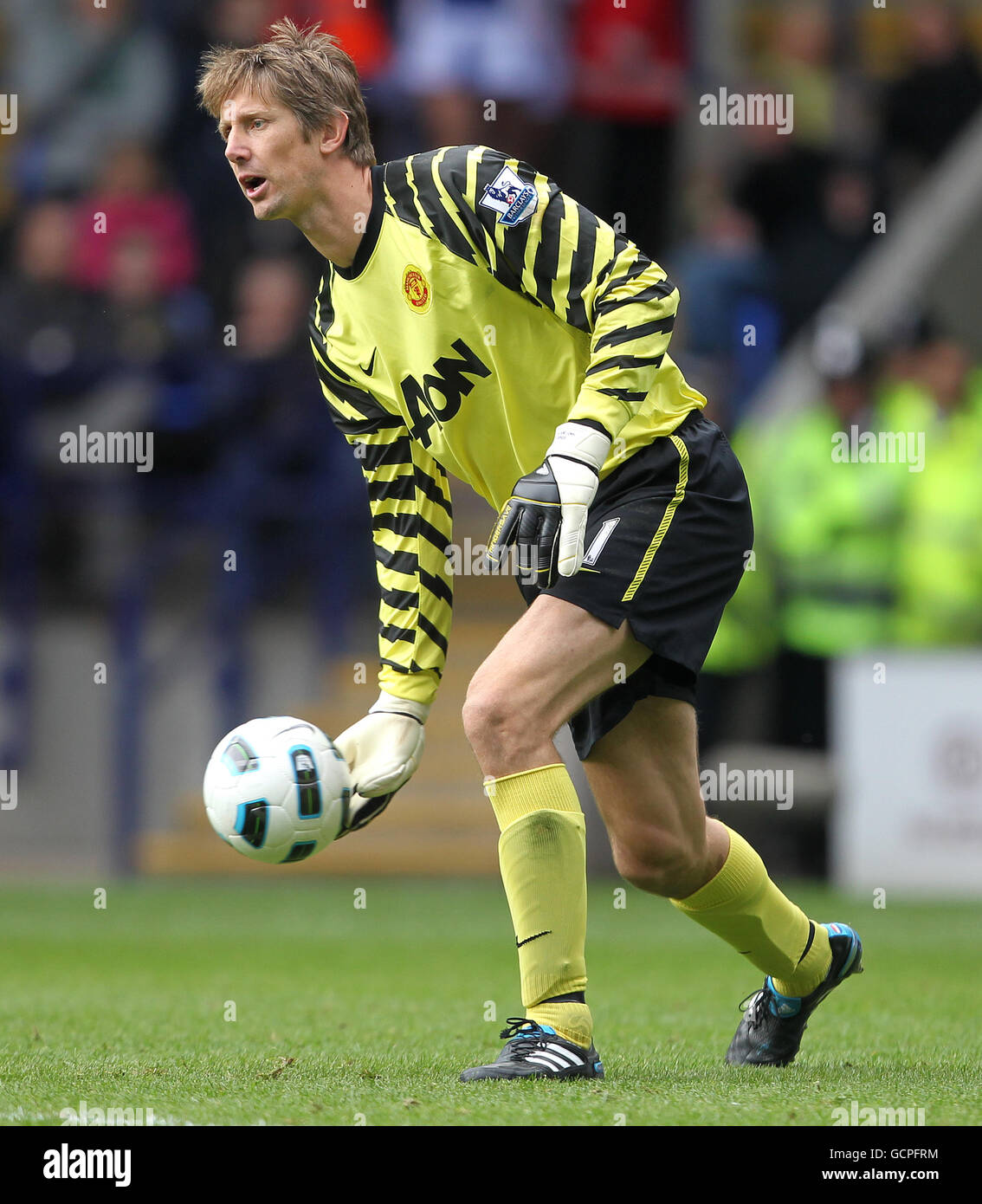 Fußball - Barclays Premier League - Bolton Wanderers gegen Manchester United - Reebok Stadium. Edwin Van Der Saar, Manchester United Stockfoto