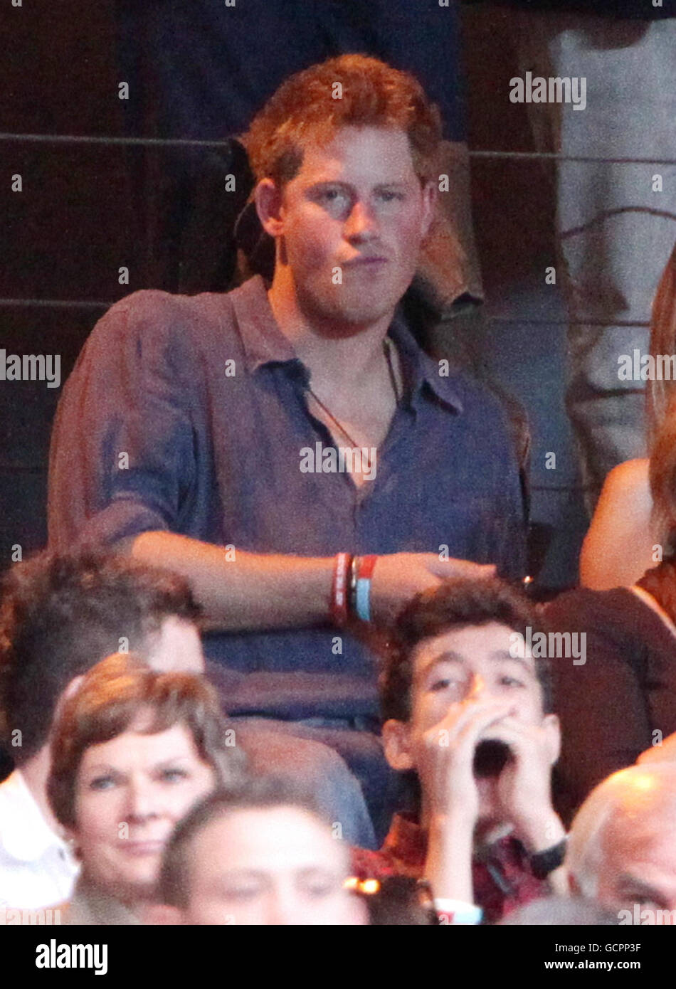 Prinz Harry beim Help for Heroes Konzert im Twickenham Stadium, Südwesten Londons. Stockfoto