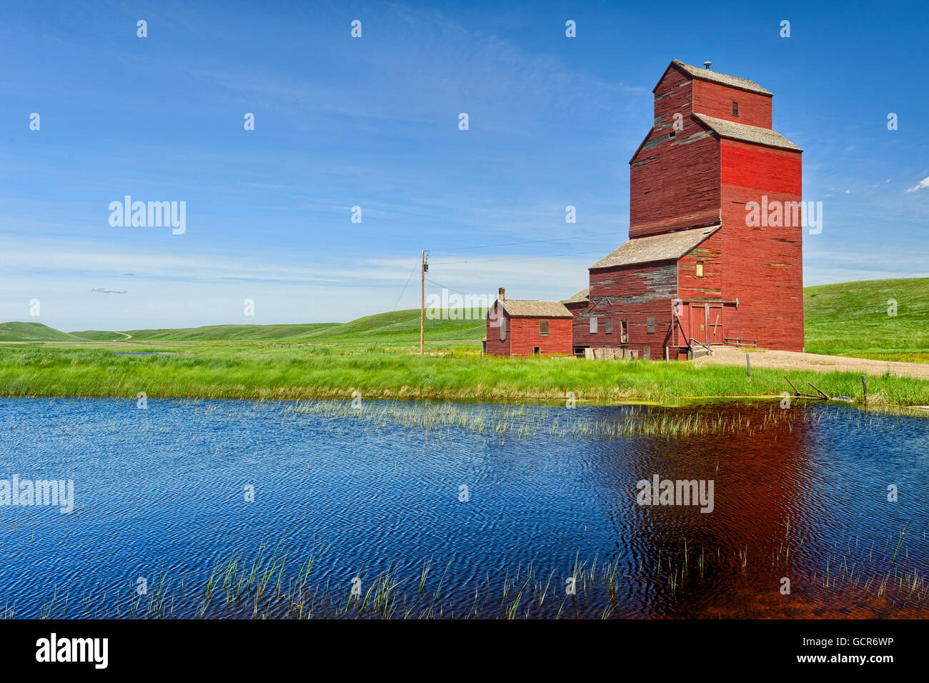 Alte Getreide Verteilung Pflanze, Alberta, Kanada Stockfoto