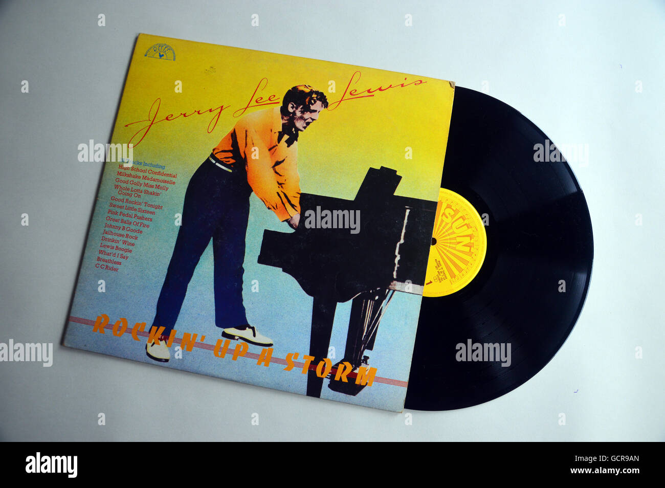 Jerry Rockin ', ein Sturm Datensatz Doppel Album Cover von Sun Records. Stockfoto
