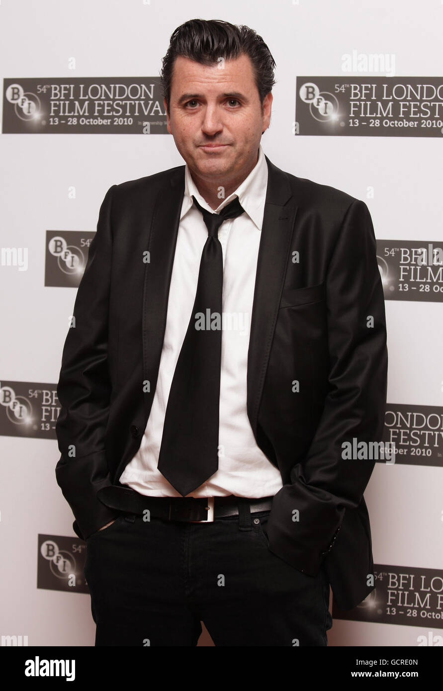 Der Regisseur des Films Danny O'Connor bei der Premiere von Upside Down: The Story of Creation Records, während des BFI London Film Festival im VUE West End im Zentrum von London. Stockfoto