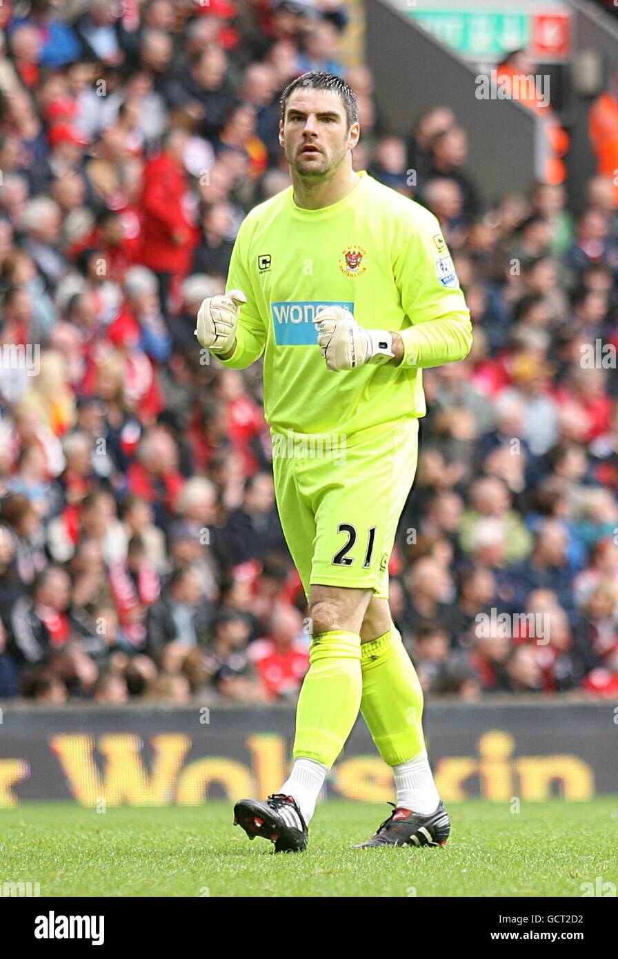 Fußball - Barclays Premier League - Liverpool / Blackpool - Anfield. Matthew Gilks, Torwart von Blackpool Stockfoto