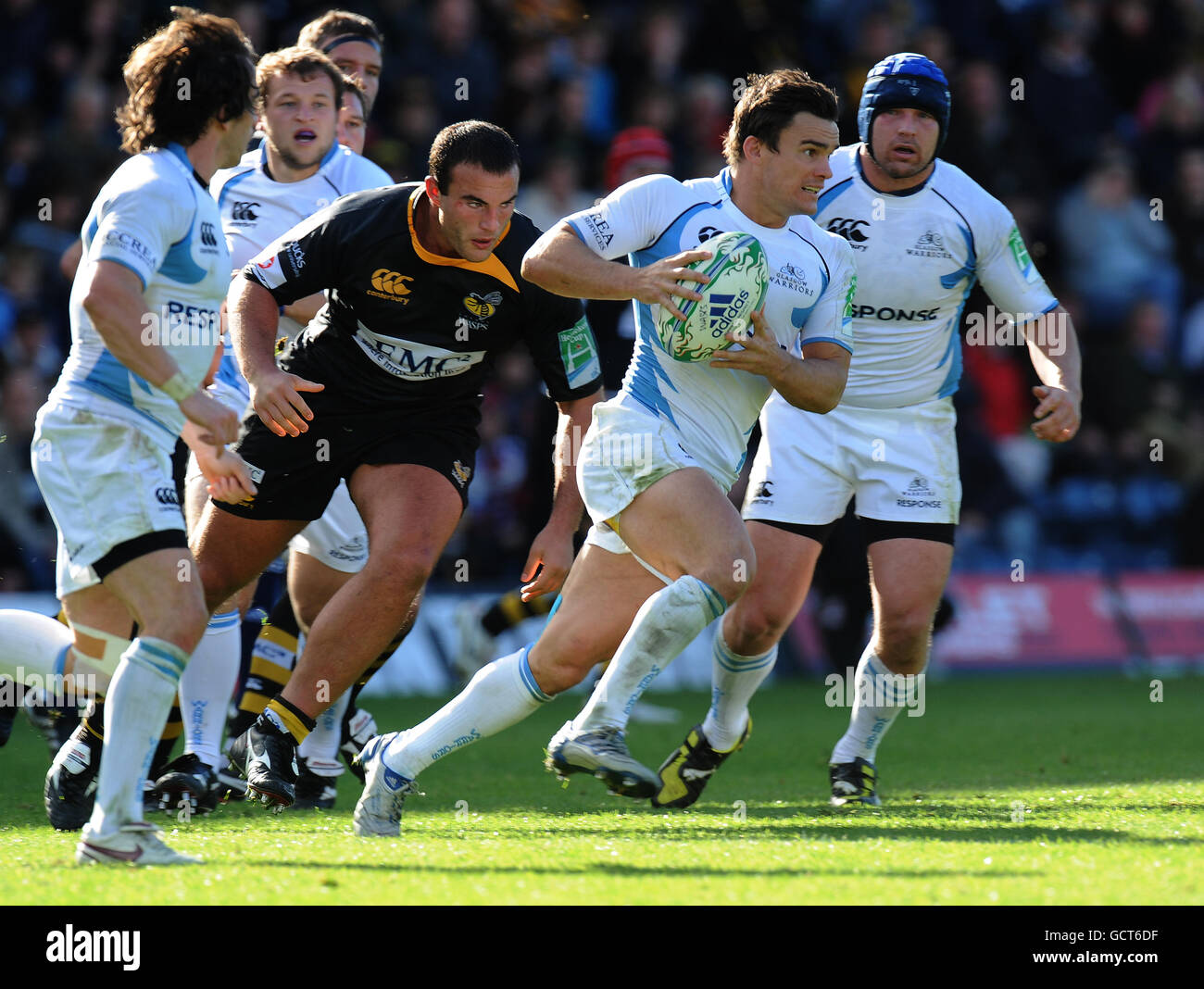 Rugby Union - Heineken Cup - Pool 3 - Runde zwei - London Wesps gegen Glasgow Warriors - Adams Park. Max Evans Von Glasgow Warriors Stockfoto