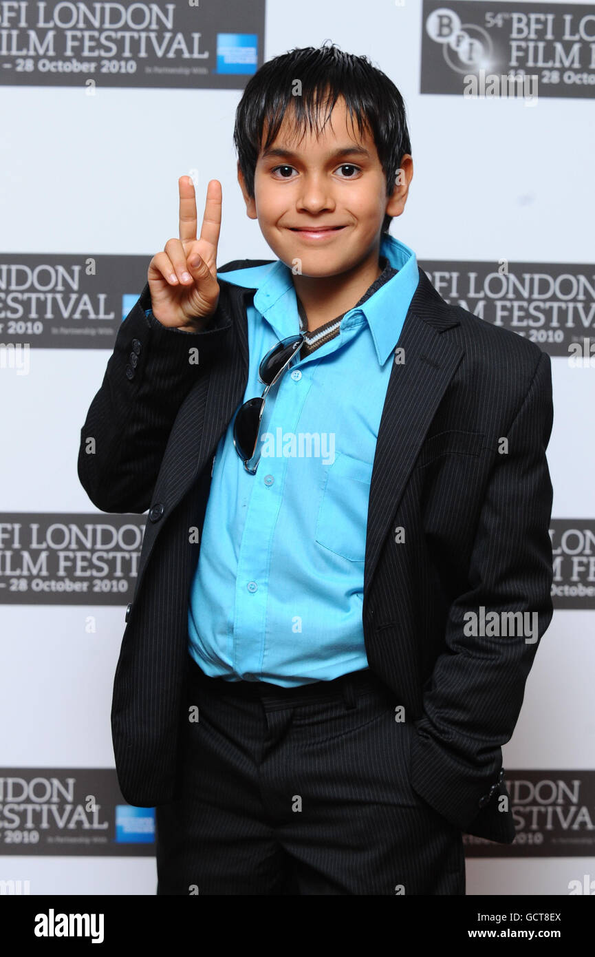 Christopher Ruiz-Esparza ist bei einer Fotowand für den neuen Film Abel zu sehen, im Vue Kino in London. Stockfoto