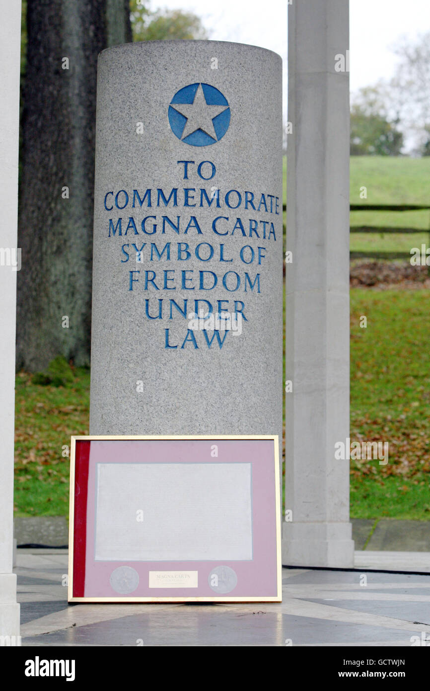 Ein General der Einführung von fünf Jahren der Feierlichkeiten in Runnymede, Surrey, um den 800. Jahrestag der Unterzeichnung der Magna Carta zu begehen. Stockfoto