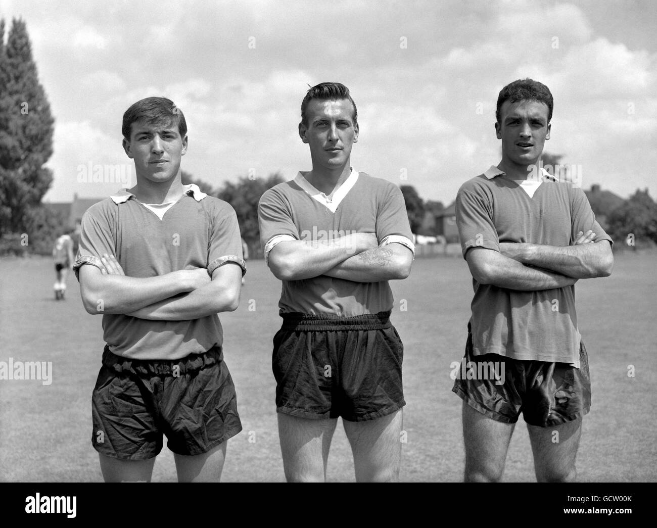 Fußball - League Division One - Chelsea Training - Ewell, Surrey. Von links nach rechts Terry Venables, Derek Gibbs und Mel Scott, FC Chelsea Stockfoto