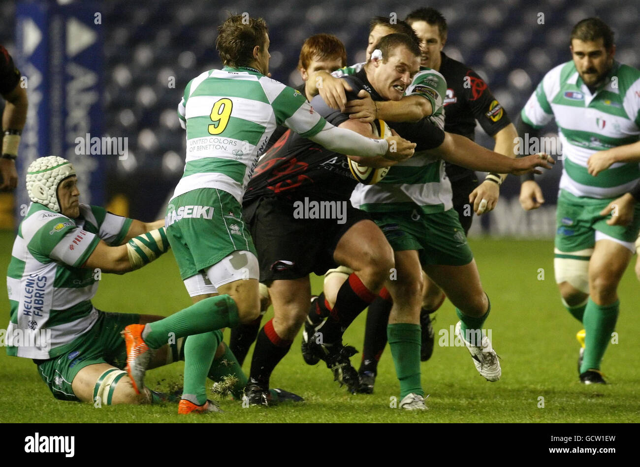 Rugby Union - Magners League - Edinburgh Rugby gegen Benetton Treviso - Murrayfield. Edinburghs Geoff-Kreuz am Ball während des Spiels der Magners League in Murrayfield, Edinburgh. Stockfoto