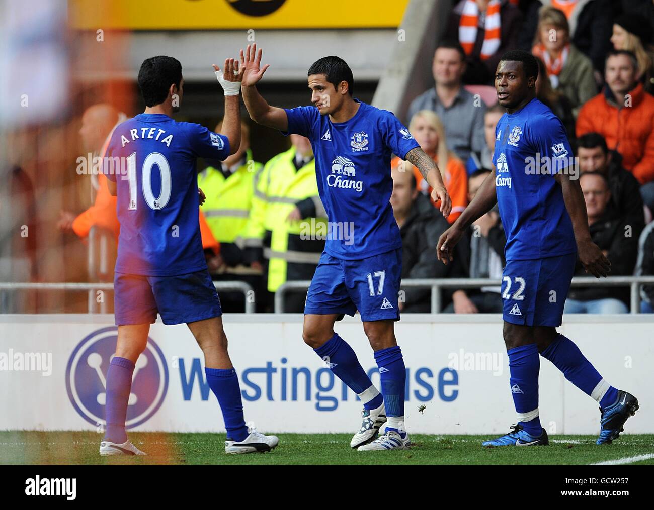 Fußball - Barclays Premier League - Blackpool V Everton - Bloomfield Road Stockfoto