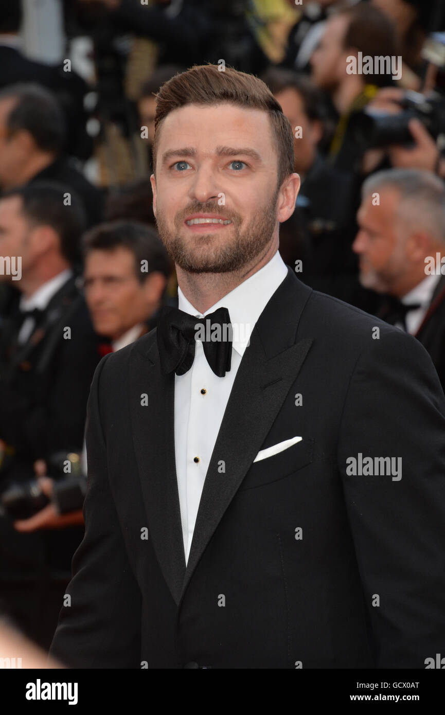 CANNES, FR - 11. Mai 2016: Schauspieler/Sänger Justin Timberlake bei der Gala-Premiere von Woody Allens "Cafe Society" auf dem 69. Festival de Cannes. Stockfoto