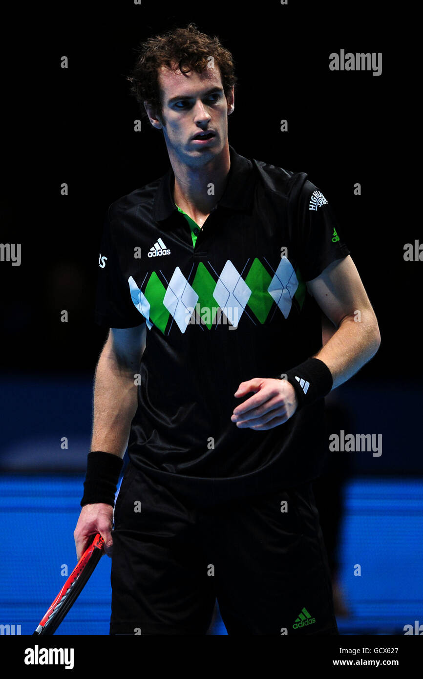 Tennis - Barclays ATP World Tour Finals - Tag eins - O2 Tennisarena Stockfoto