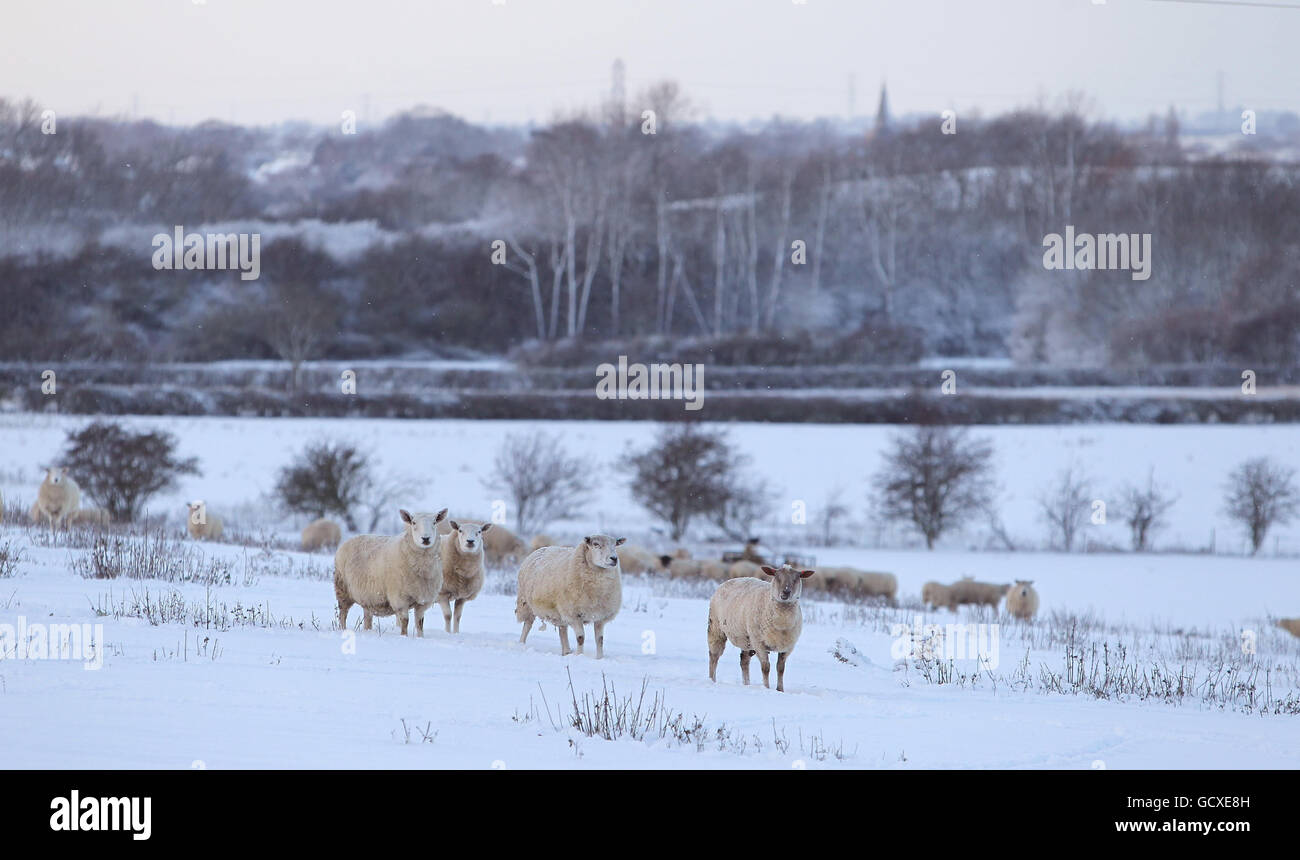 1. Dezember Winterwetter Stockfoto