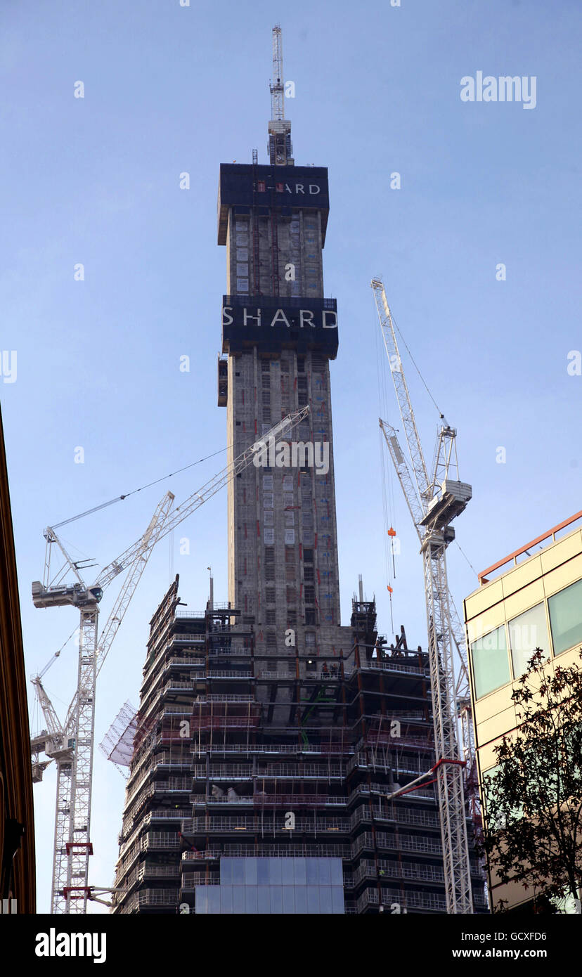 Das im Bau befindliche Shard-Gebäude, 32 London Bridge Street, Southwark, London. Stockfoto