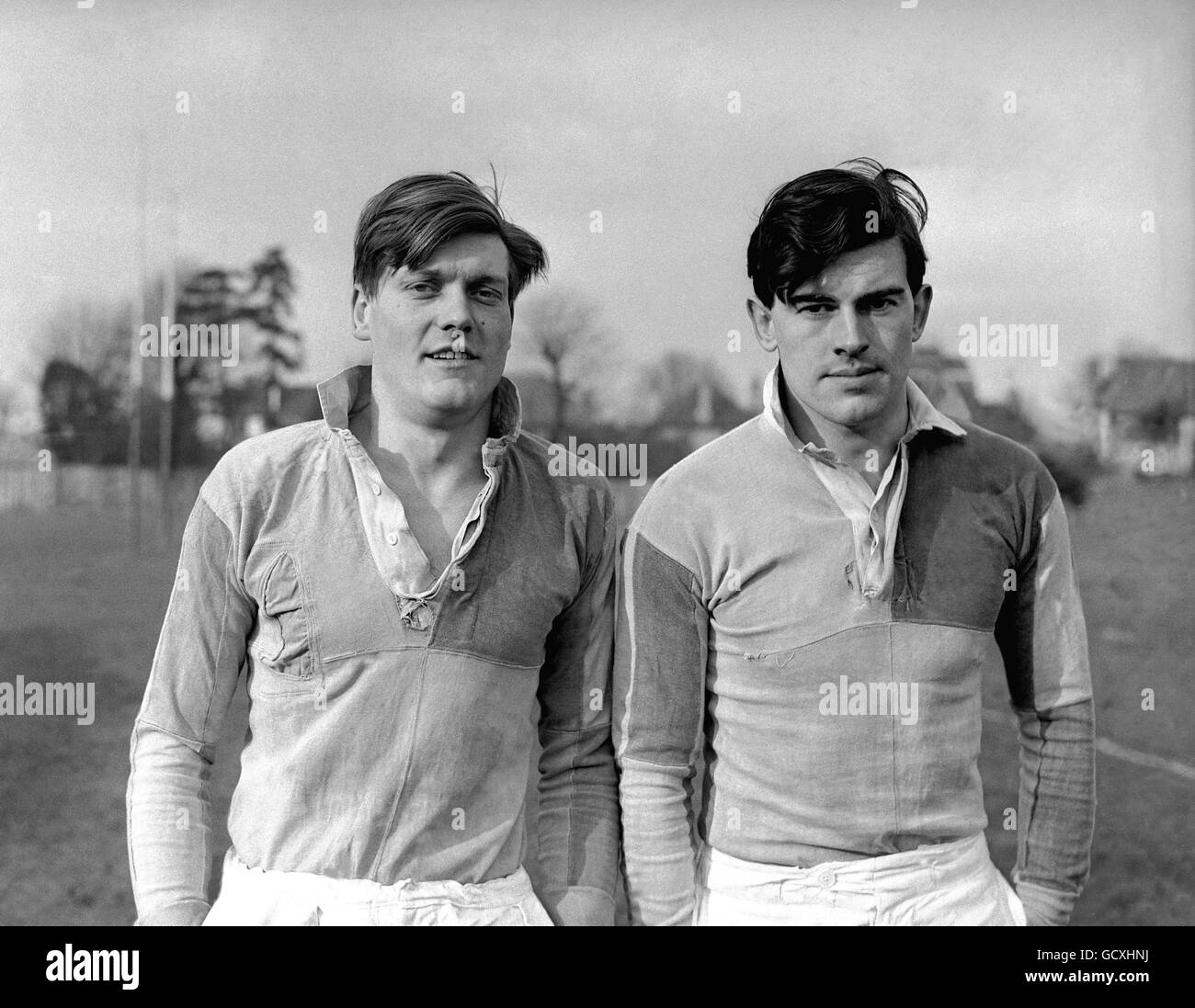 Rugby Union - Harlekins Photocall. RS Relf (links) und ME Kershaw, Harlekine Stockfoto