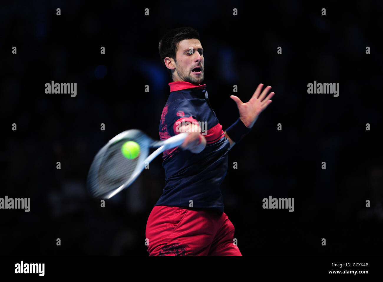 Tennis - Barclays ATP World Tennis Tour Finals - Tag Sieben - O2 Arena. Novak Djokovic, Serbien Stockfoto