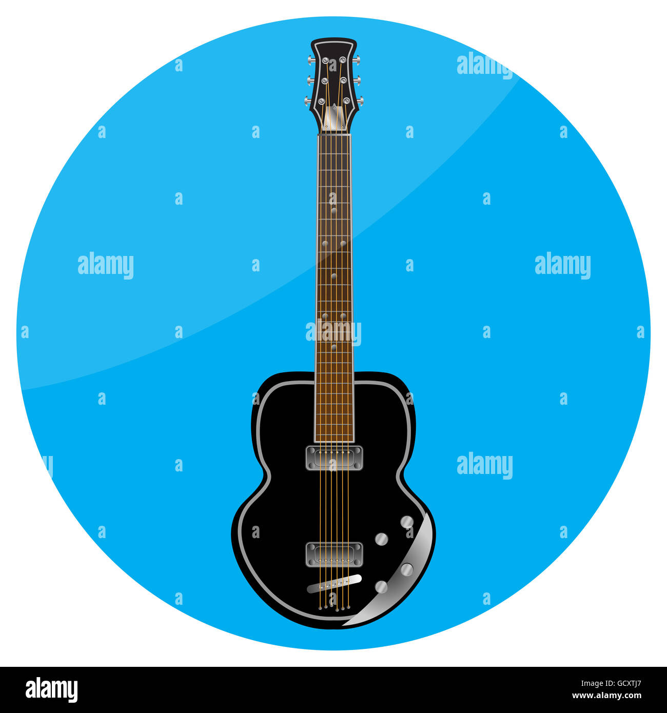 E-Gitarre Symbol flach. Musikinstrument für Konzert, sound recording mobile App-Vektor-illustration Stockfoto