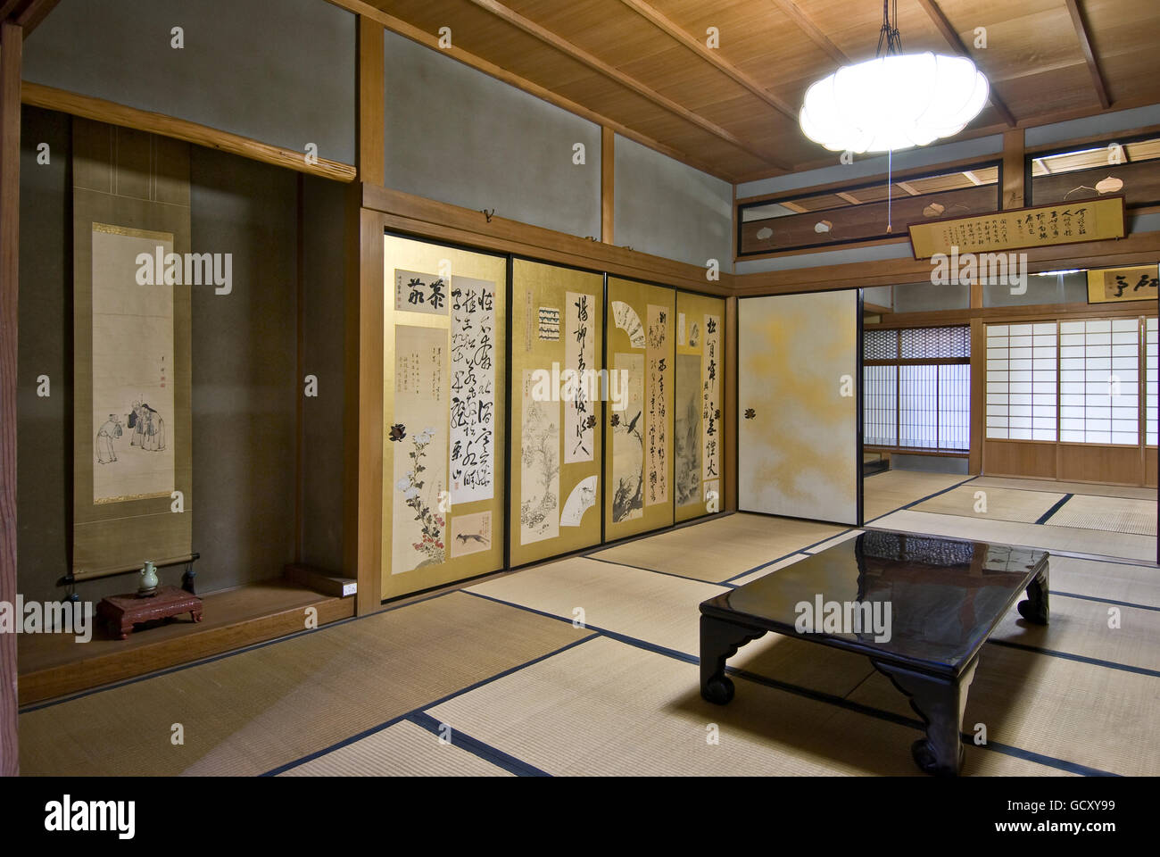 Tatami Zimmer mit Alkoven, traditionellen Wohngebäude, Kyoto, Japan, Asien Stockfoto