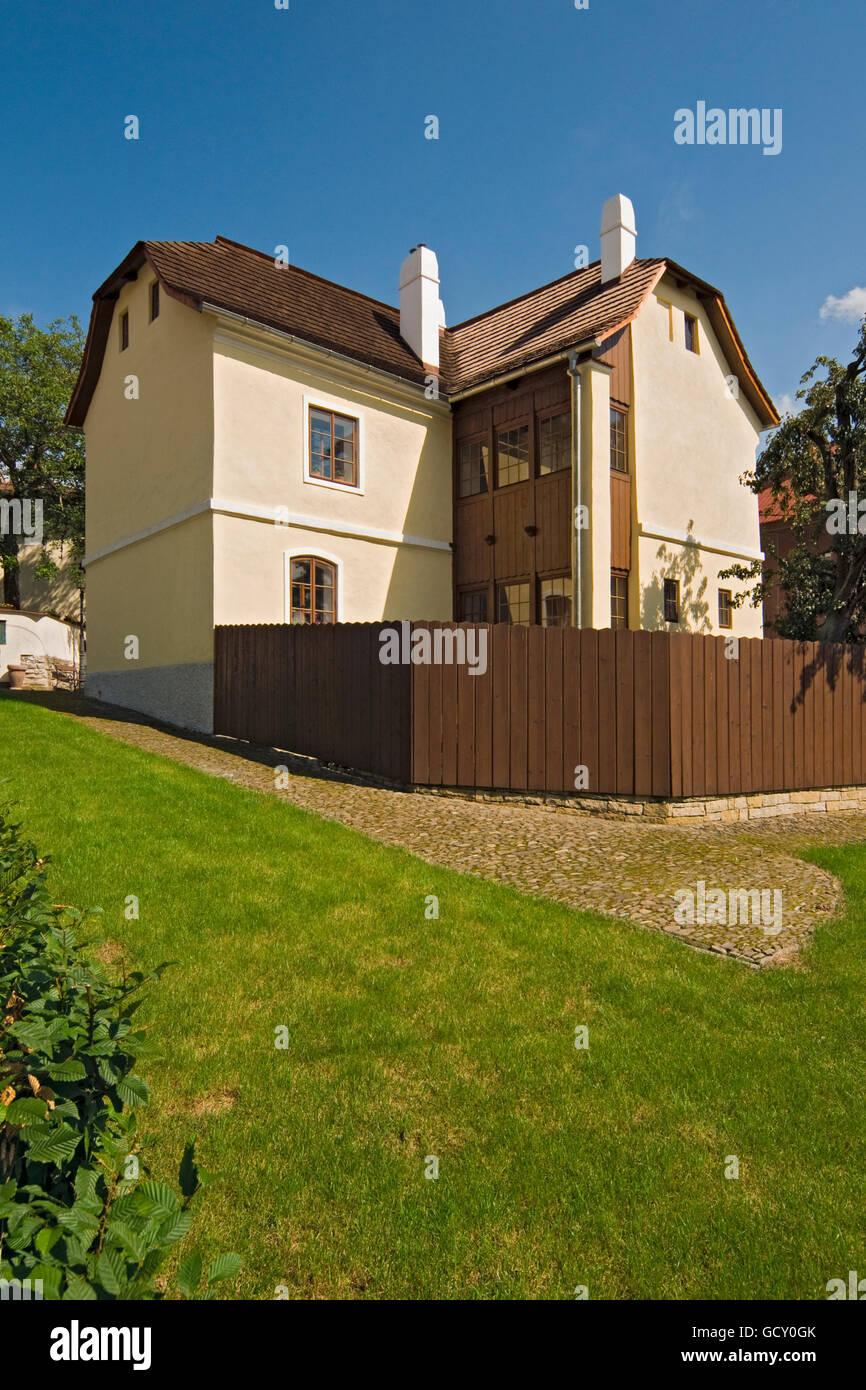 Geburtsort von Dr. Sigmund Freud, Zamecnicka Ulice, Schlossergasse, Pribor, Freiberg, Mährisch-Schlesische Region, Tschechien Stockfoto