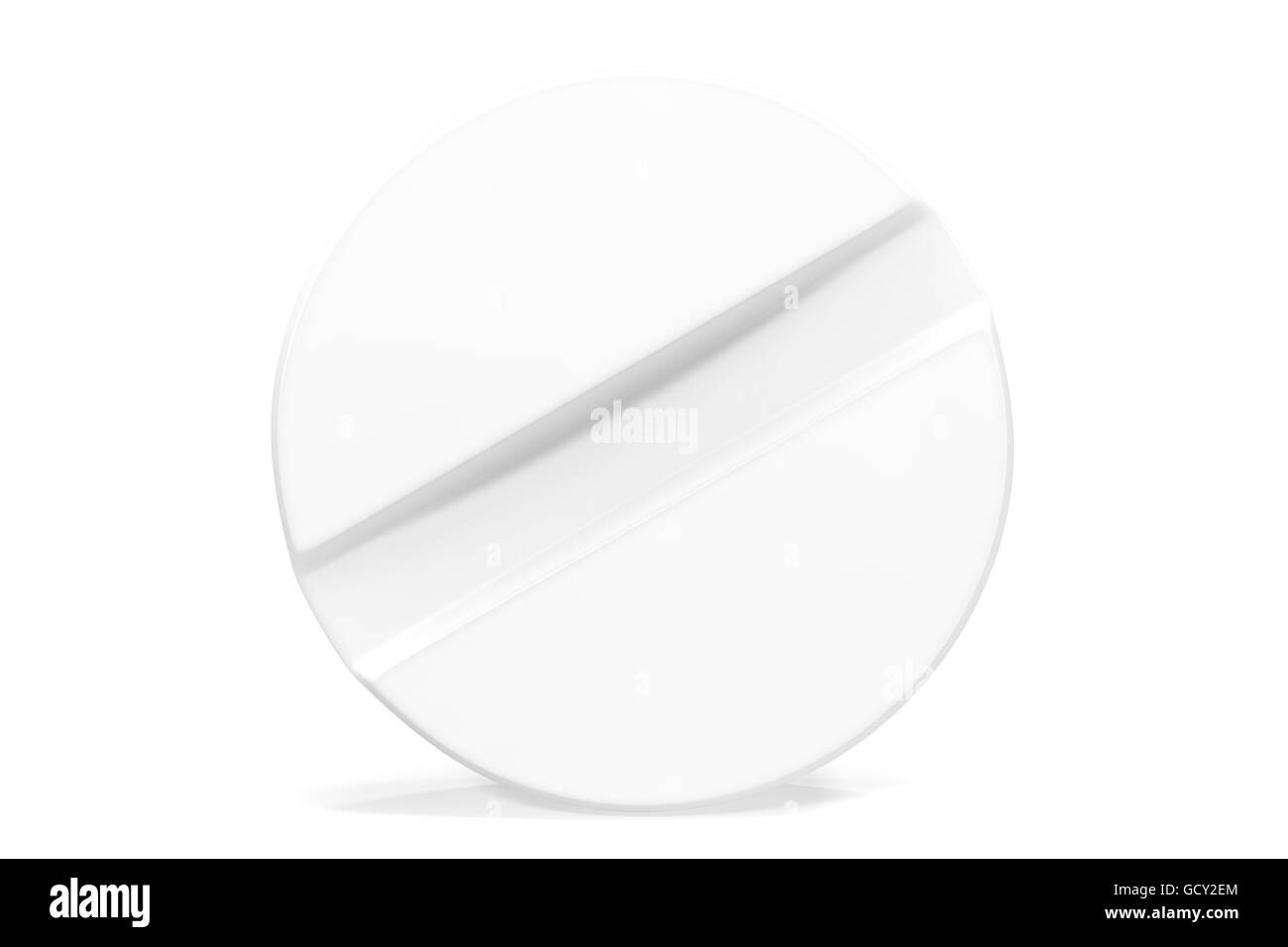 Weiße Nahaufnahme Tablette auf Hintergrund isoliert. 3D illustration Stockfoto