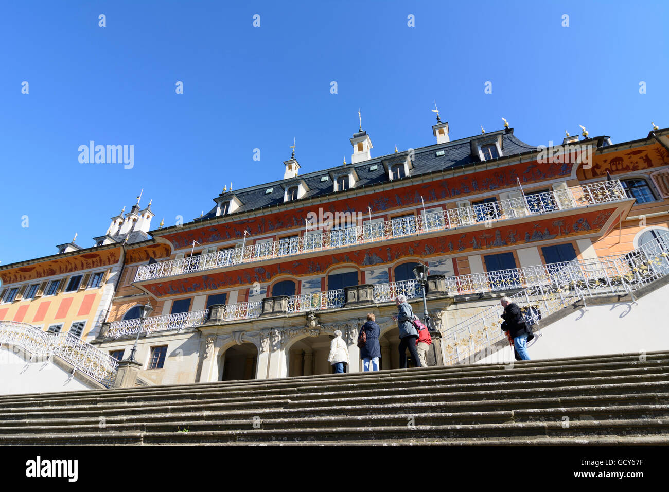 Dresden Riverside Palace (Wasserpalais) bei Pillnitz schloss Deutschland Sachsen, Sachsen Stockfoto