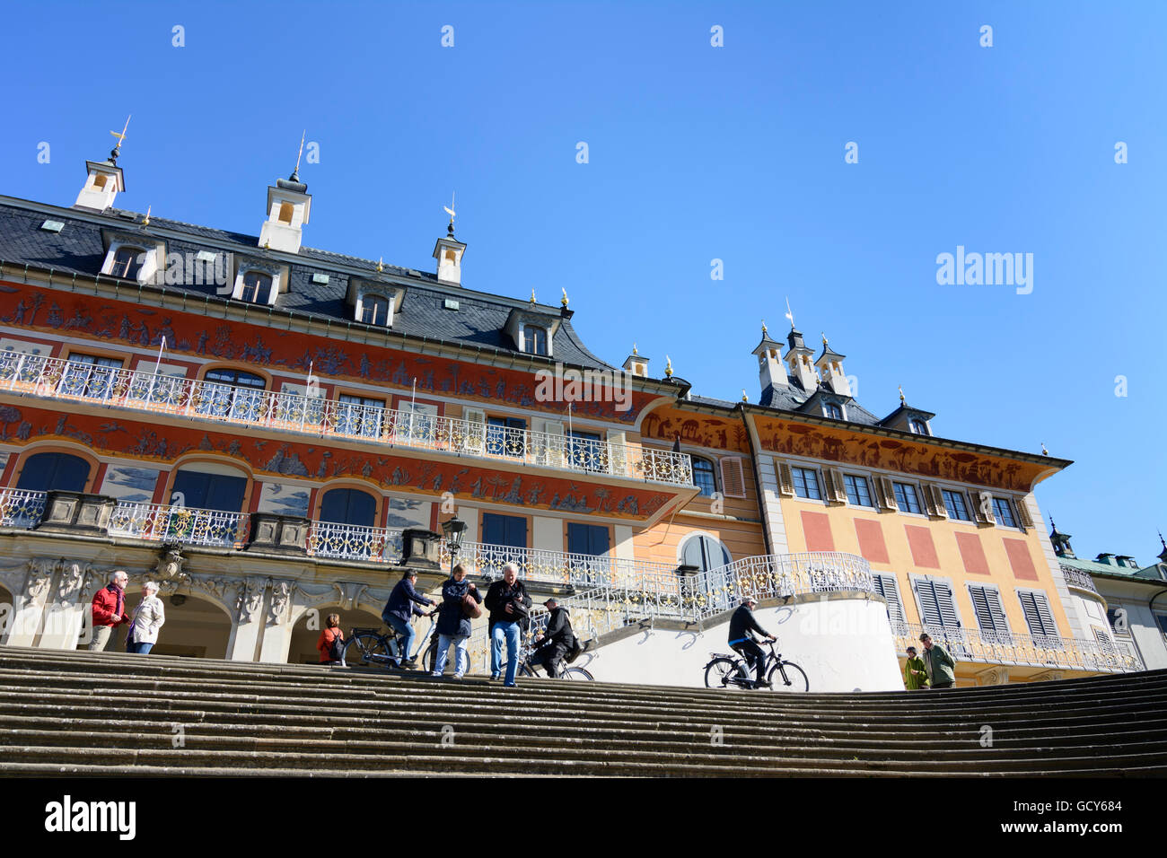 Dresden Riverside Palace (Wasserpalais) bei Pillnitz schloss Deutschland Sachsen, Sachsen Stockfoto