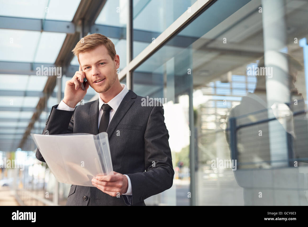 Erfolg ist nur einen Anruf entfernt Stockfoto