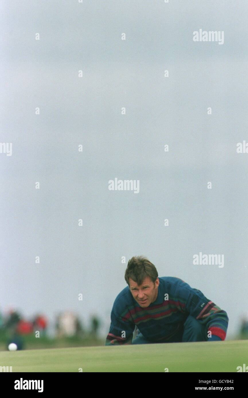 BRITISH OPEN GOLF. NICK FALDO AUF DEM 16. GREEN Stockfoto