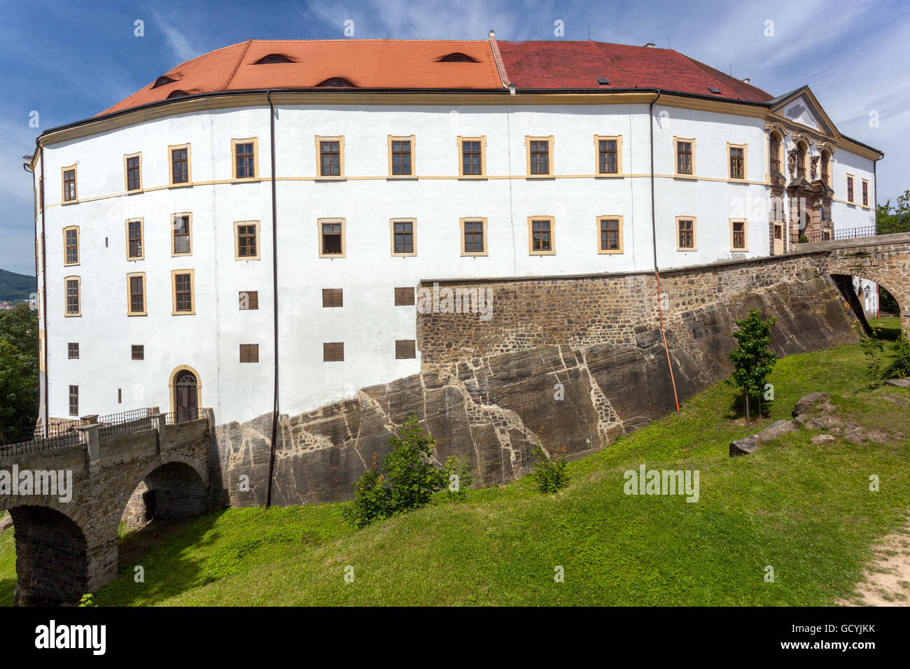 Decin Barockschloss ans Tor, Nord-Böhmen, Tschechische Republik Stockfoto