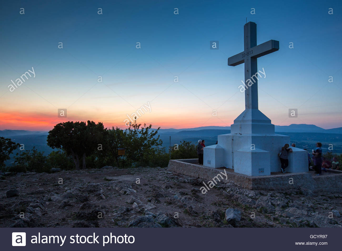 Hill Krizevac Medjugorje Bosnia Herzegovina Stockfotos & Hill Krizevac