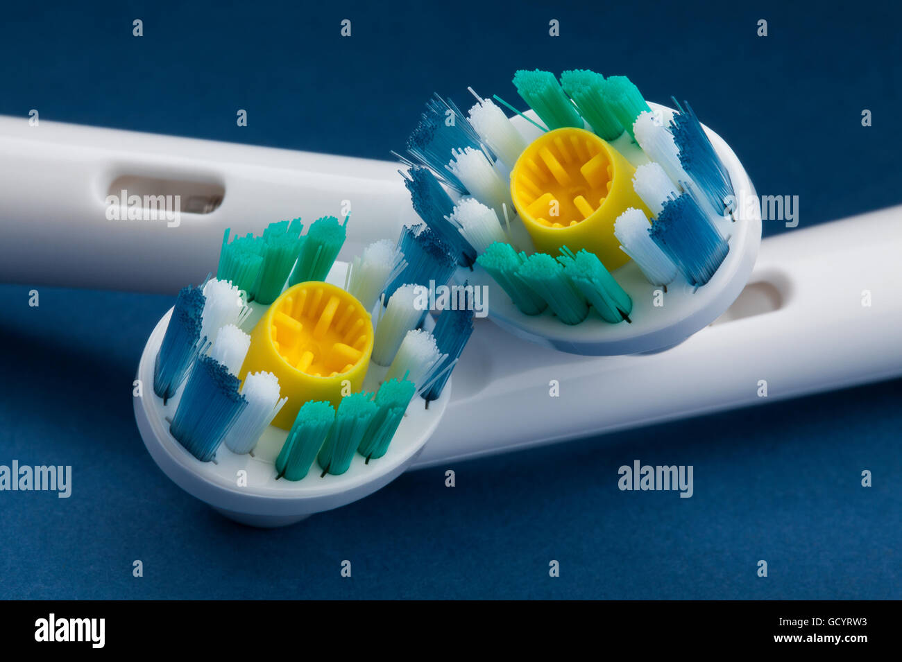 elektrische Zahnbürste Köpfe closeup Stockfoto