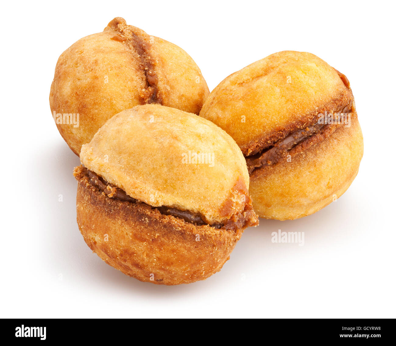 Nussbaum shaped Cookies isoliert Stockfoto
