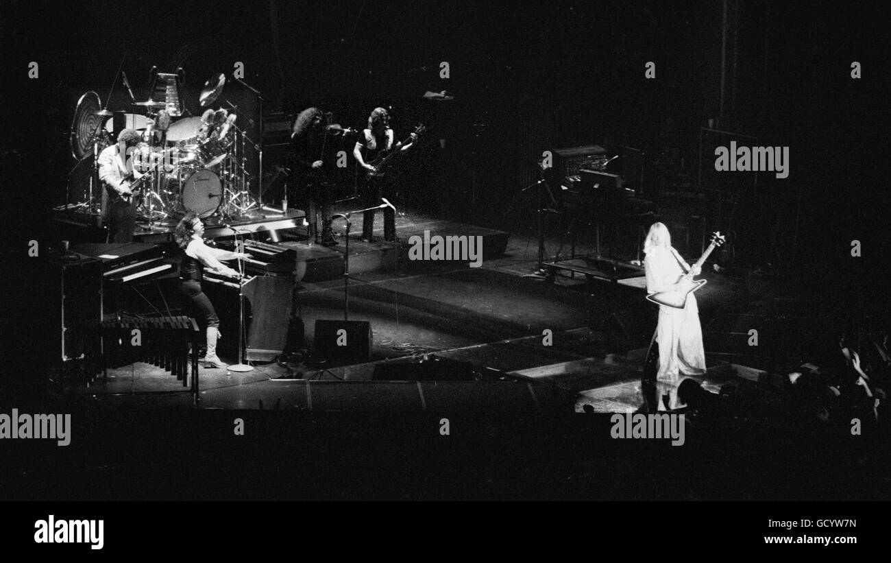 Die ursprüngliche Aufstellung der Rock Band "Kansas" live im Konzert in der Hollywood-Sportatorium, Hollywood, FL. im Jahr 1980. Stockfoto