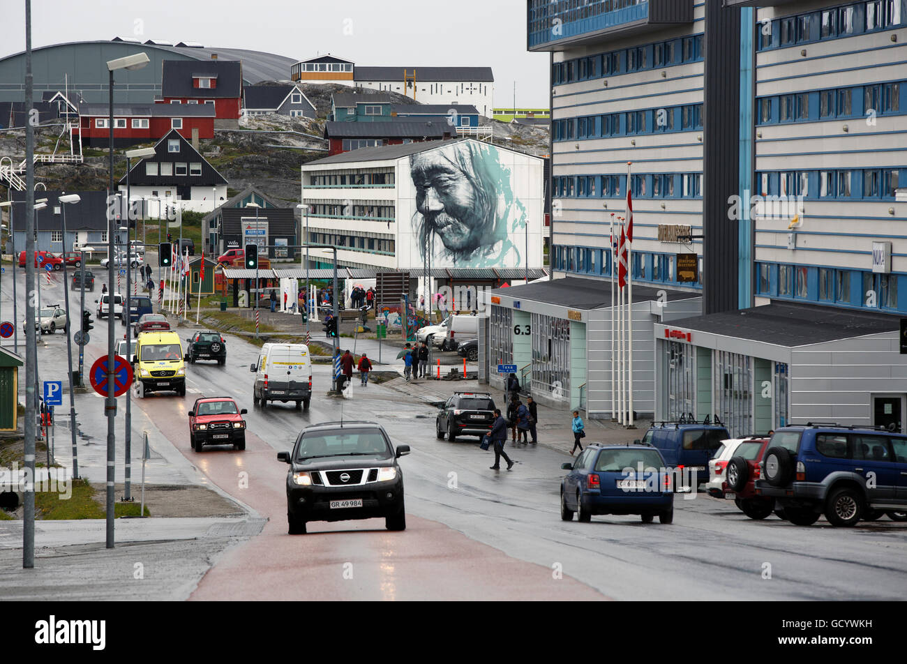 Aqqusinersuaq, Nuuk, Grönland Stockfoto