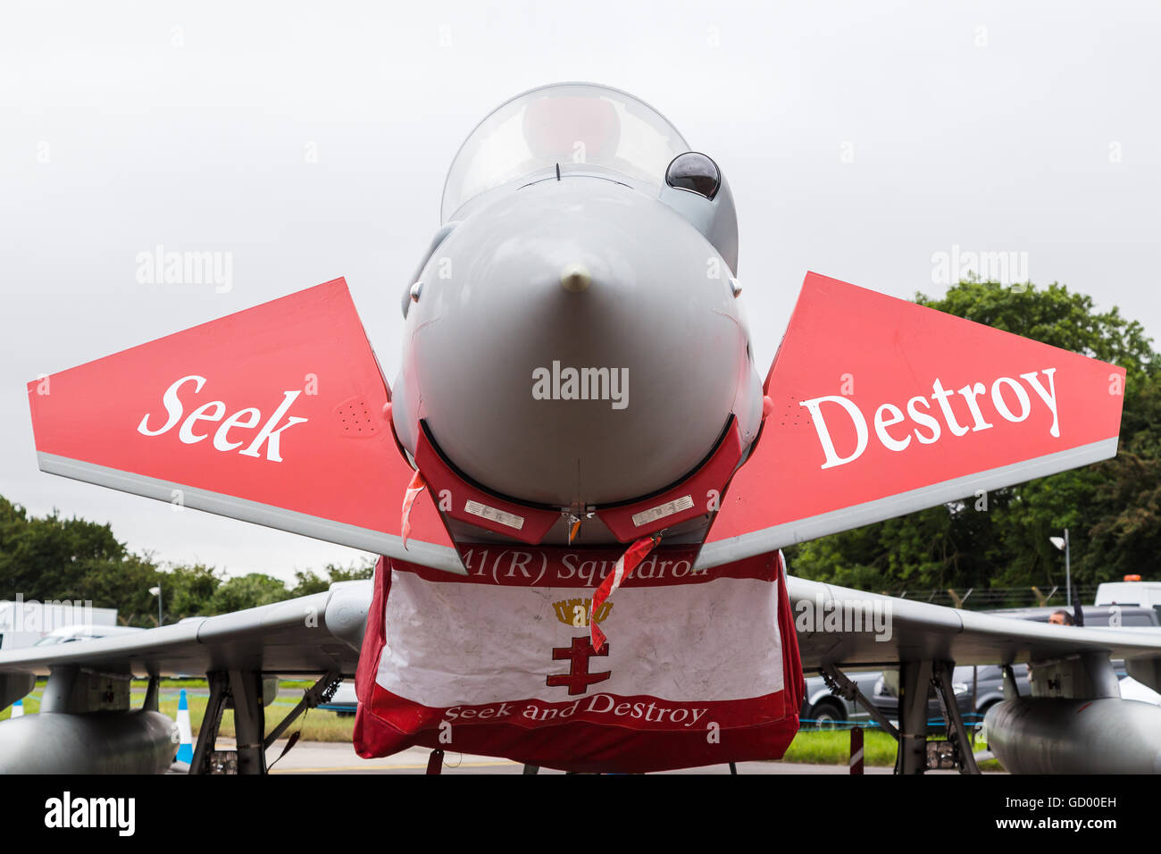 Suchen & zerstören RAF Taifun auf schließen, um 2016 Royal International Air Tattoo. Stockfoto