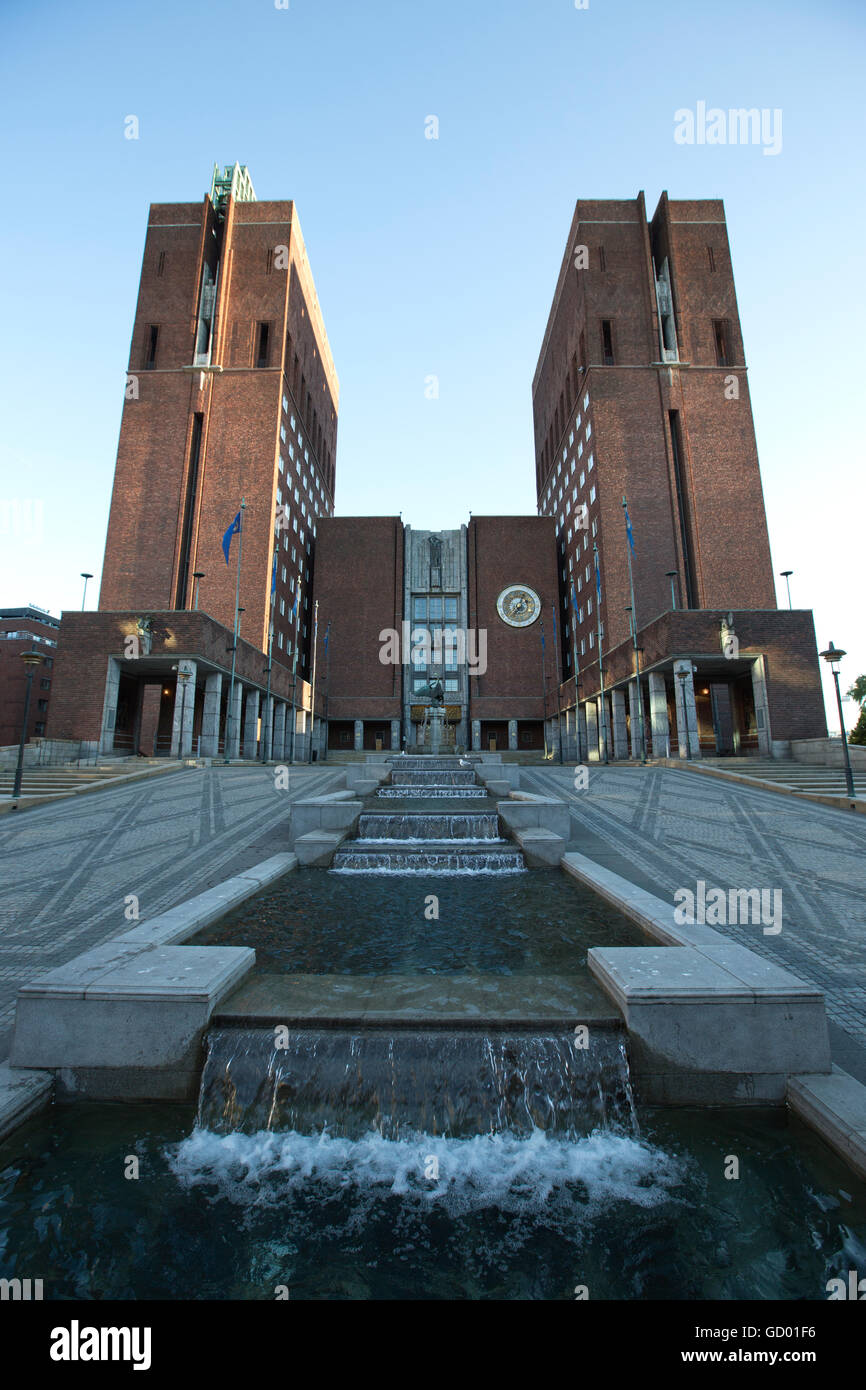 Rathaus von Oslo, Oslo Radhus, Rådhusplassen, Oslo, Norwegen ...