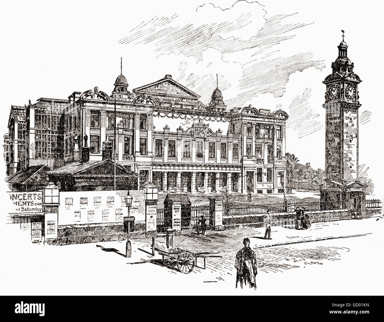Alexandra Palace, Alexandra Park, London, England im 19. Jahrhundert. Stockfoto