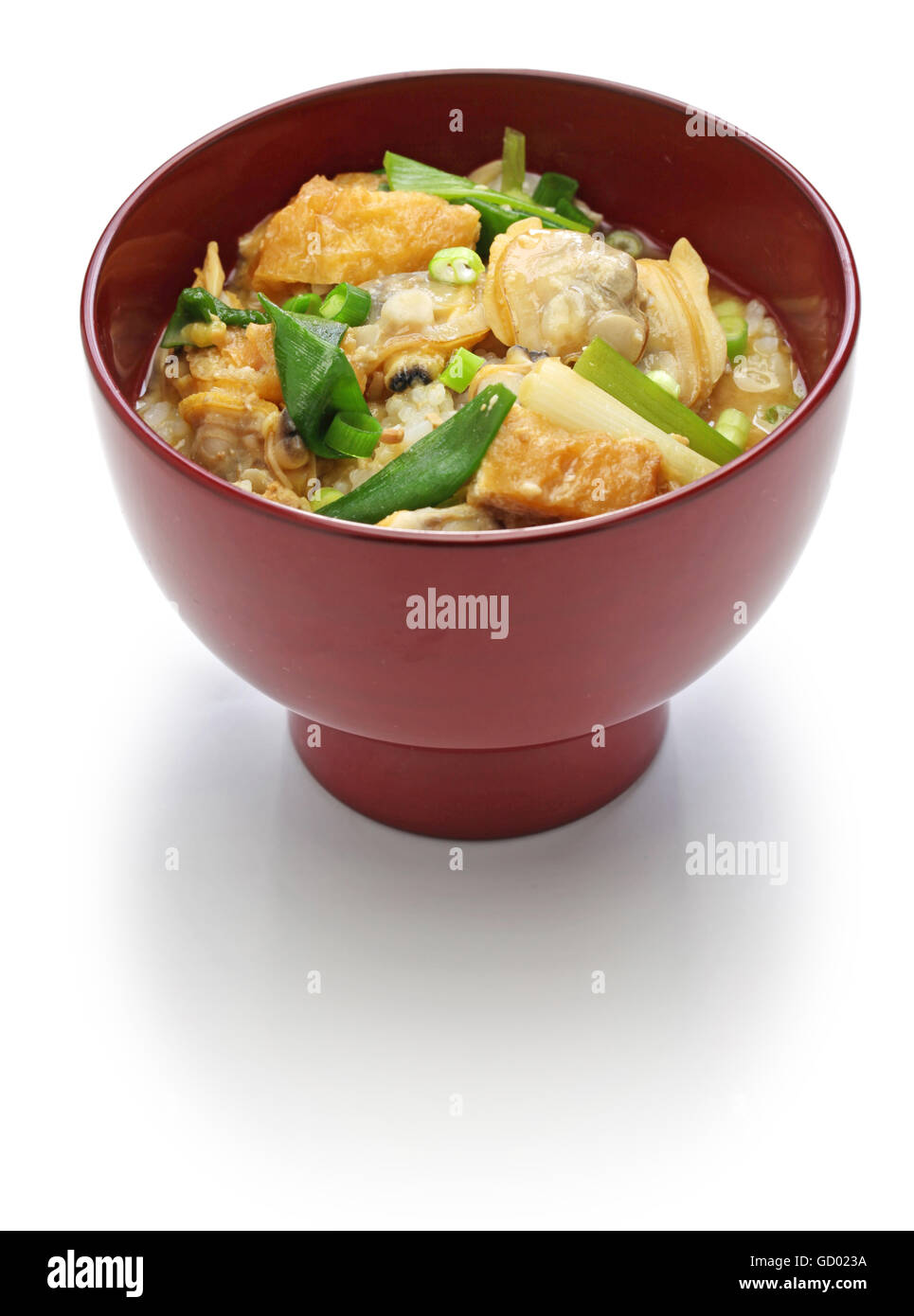 Fukagawadon, Miso-Geschmack gekocht Muscheln Reisschüssel, japanisches traditionelles Essen Stockfoto