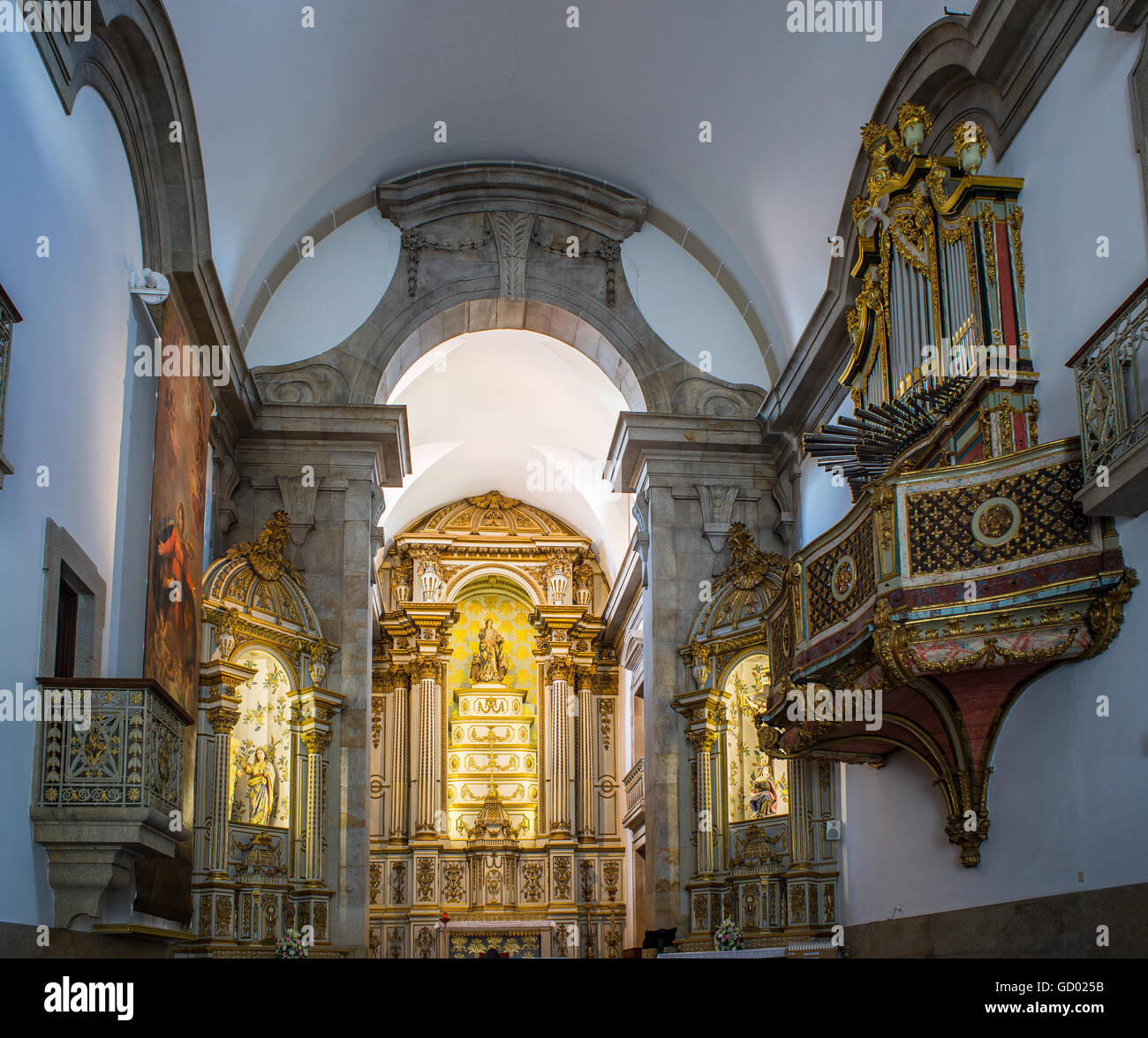 Kirchenschiff der Igreja da Misericordia Kirche von Viseu, Portugal. Stockfoto