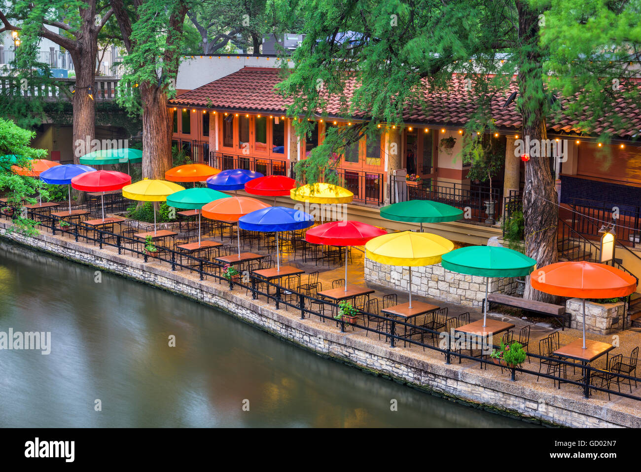 San Antonio, Texas, USA Stadtbild am River Walk. Stockfoto