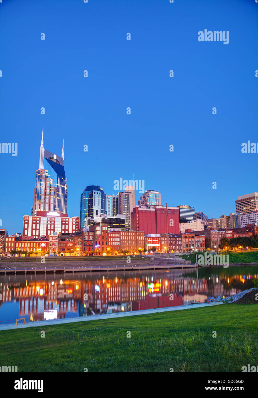 Die Innenstadt von Nashville in den frühen Morgenstunden Stockfoto