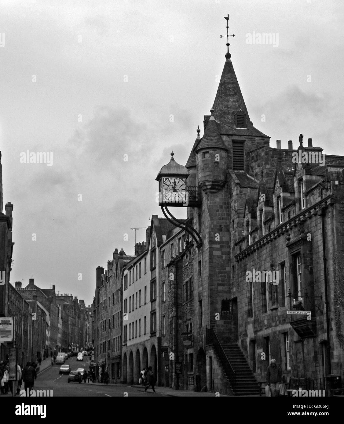 Alten Edinburgh in schwarz / weiß Stockfoto